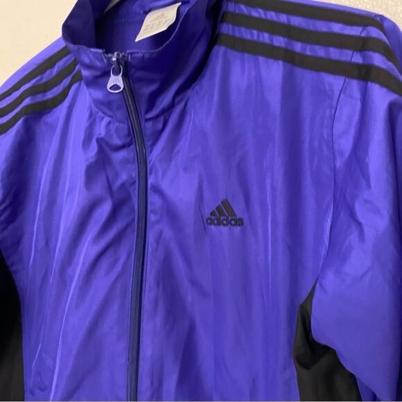 Adidas vintage Y2K purple full zip track windbreaker Jacket Womens M - Picture 3 of 11